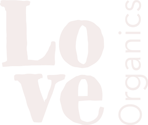 Love Organics primary lockup, LO Sand